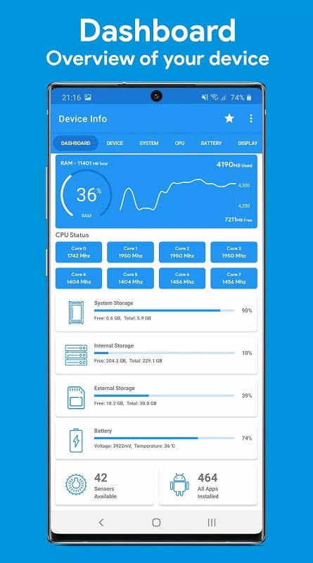 Device Info: System & CPU Info 3.3.8.6 (Donate)