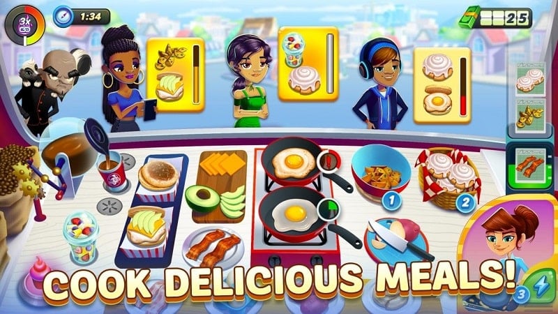 Diner DASH Adventures 1.69.1 (Menu/Unlimited money, hearts)