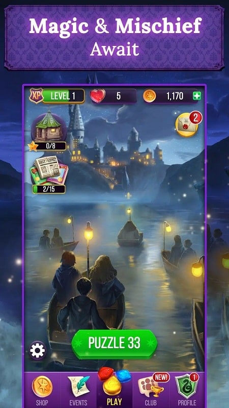 Harry Potter: Puzzles & Spells 93.0.299 (Menu, Spawn Pouch/Bombs/Moves)