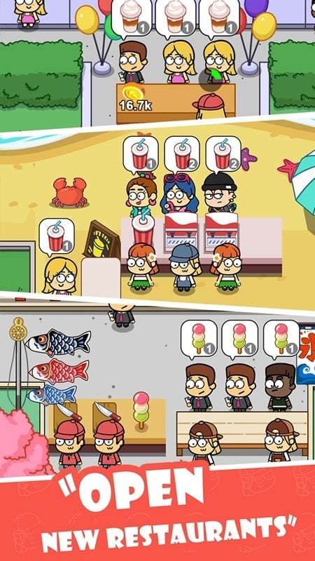 Idle Food Bar 1.55.03 (Unlimited Diamonds, Speed customer)
